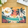 thumbnail image 3 of DouZhe Polyester Placemats Set of 4, Tropical Beach Ocean Sunset Pattern Heat Resistant Place Mats for Dining Table, 12" x 18", 3 of 7