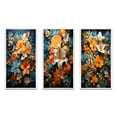 thumbnail image 2 of Designart "Tropical Tangle Orange Blue painting III" Abstract Collages Framed Wall Art Set Of 3 - Multi-Color Collages Frame Gallery Wall Set For Home Decor, 2 of 6