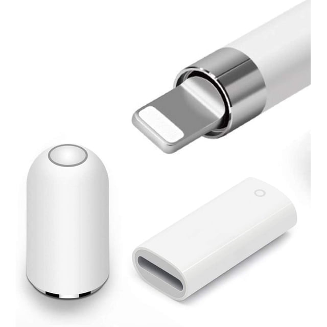 Tapas magnéticas de repuesto para lápices + adaptador de carga para Apple Pencil Gen 1.ª, tapa protectora para lápices y cargador Converto