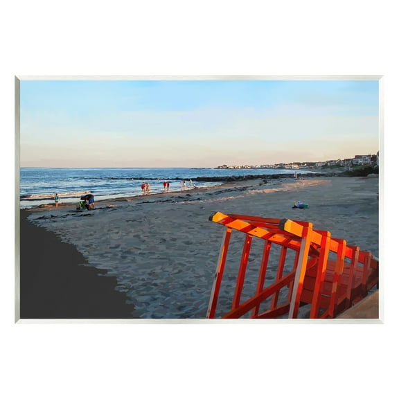 Stupell Beach Walkway People Lounging Landscape Painting Wall Plaque Unframed Art Print Wall Art
