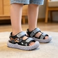 thumbnail image 5 of Gyujnb Toddler Boys Dinosaur Closed Toe EVA Sandals Hook Loop Non- Lightweight Summer Water Shoes,4-4.5 Years, 5 of 9
