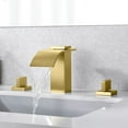 thumbnail image 4 of Brushed Gold Waterfall Bathroom Faucet 3 Hole 8 inch Widespread Sumerain, 4 of 9