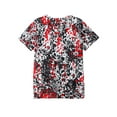 thumbnail image 4 of DYMADE Women Crewneck Print Blouse Casual Pullover Short Sleeve T-Shirts, 4 of 7