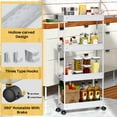 thumbnail image 3 of Carro Utilitario Rodante de 4 Niveles con Cajón, Carro Utilitario REBECAT Hecho de Herramienta Organizadora de Almacenamiento Multifuncional para Cocina, Baño, Sala de Estar, Oficina (Gris), 3 of 8