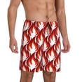 thumbnail image 2 of Kdxio Fire Symbols Print Mens Sleep Shorts Bottoms Soft Comfy Pajama Wear Pants with Drawstring Pockets, 2 of 7