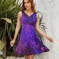 thumbnail image 7 of A Purple And Blue Nebula Dress Fashion Beach Long Dresses Female Party Printed Sundress, 7 of 7