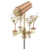 Martini w Glasses Garden Weathervane - Polished Copper