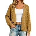 thumbnail image 3 of Cardigan Sweaters for Women Knit Baggy Shirts Oversized Shirts for Women Cute Tops Casual Tops for Women Fall Outfits for Women Workout Tops for Women,Yellow,A, 3 of 6