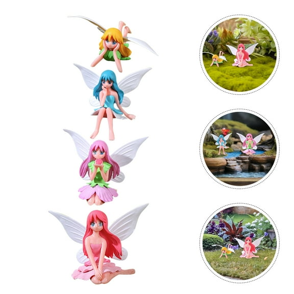 Raindrops Fairy Statues and Figurines for Gardens and Tables 4Pcs