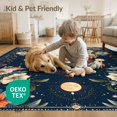 thumbnail image 4 of ODIKA 6'x9' Washable Area Rug Witchy Mystical Moth Boho Floral Medallion With Moon Corners for Queen Size Bedroom, Under Bed, Master Suite, Easy Care, Non-Shedding, 4 of 7