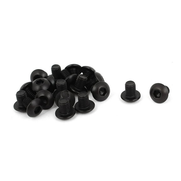 Uxcell #10-32 x 1/4" UNF 10.9 Alloy Steel Hex Socket Button Head Screws Black (20-pack)