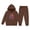 Brown, variant on Boys Outfit Sets, Printed Long Sleeve Relaxed Fit Two Pieces Hoodies and Sweatpants Sets Black Size 13-14 T