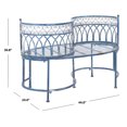 thumbnail image 6 of SAFAVIEH Lara Outdoor Patio Kissing Garden Bench, Antique Blue, 6 of 9
