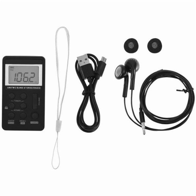 Portable AM - FM Stereo Radio Pocket 2 Band Tuning Digital Radio Mini Receiver Outdoor Radio Earphone -CYA