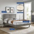 thumbnail image 5 of Platform Bed Frame, Twin Size, Wood, Grey Gray, Modern Contemporary Urban Design, Bedroom Master Guest Suite, 5 of 10