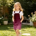 thumbnail image 6 of Curuila Toddler Girls Suspender Dress With Pocket Gradient Square Neck Sleeveless Summer Soft Comfortable Dresses Red1 Size 4-5 Years, 6 of 7