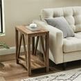 thumbnail image 2 of Narrow A-Frame End Table with Open Storage Shelf in Rustic Oak, 2 of 4