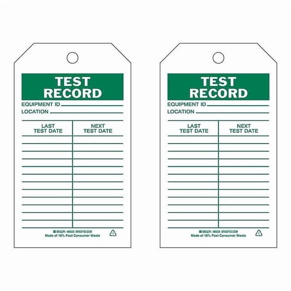 Brady Inspection Tag,7inHx4inW,HD Poly.,PK10 86513