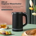 thumbnail image 2 of Kettle Stainless Steel, Mini Travel Kettle For 0.8 Liter, 600 Watt Electric Kettle, Double Wall Design, Overheat Protection, Quick Boil Function, Quie, 2 of 5