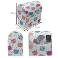 thumbnail image 4 of Feminine Stand Mixer Cover, Cat Heads Silhouettes with Stars Dots and Stripes Checked Patterns Patchwork, Kitchen Appliance Organizer Bag Cover with Pockets, 5 Quarts, Fuchsia and Blue, by Ambesonne, 4 of 4