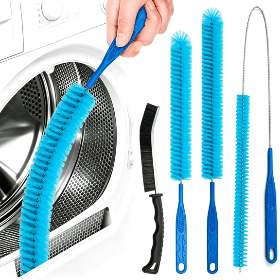 ACDANC Dryer Vent Cleaner Kit,Refrigerator Coil Cleaning Brush,Includes Dryer Vent Brush,Lint Brush for Dryer,Drain Cleaning Brush,And Appliance Brush Set for All Your Home Cleaning Needs