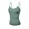 thumbnail image 4 of Basic Women Camisole Cami Built-In Shelf Bra Adjst Strap Tank Top - Junior Size, 4 of 6