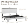 thumbnail image 6 of Jopath King Size Bed Frame with Wooden Headboard and Large Under Bed Storage,Platform Bed Frame for Teen and Adult White, 6 of 6