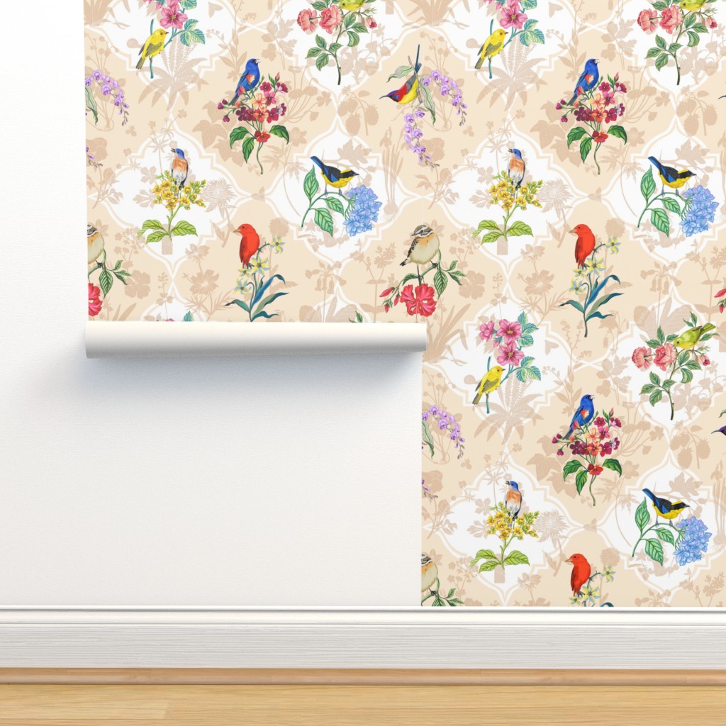 Peel & Stick Wallpaper 6ft x 2ft - Tropical Paradise Flowers Nature