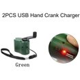 thumbnail image 3 of 2 Pack USB Hand Crank Charger Manual Dynamo Generator with Indicator Light for Phone Charging, Portable Green.,Green, 3 of 9