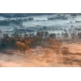 thumbnail image 2 of Carozzi, Fiorenzo 18x13 Gold Ornate Wood Framed with Double Matting Museum Art Print Titled - Autumnal Misty Dawn, 2 of 4