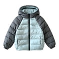thumbnail image 3 of Bovxnpu Girls Down Jackets Kids Padded Jacket Long Sleeve Hooded Zip Pocket Warm Coat Outfits, 3 of 6