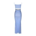 thumbnail image 3 of Vestido Largo de Verano Sexy Delgado Suspendente Impreso Falda Maxi sin Espalda, Vestido de Verano Sexy de Moda Y Fluido, 3 of 6
