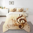 thumbnail image 3 of Manfei Pop Music Melody Bedding Comforter Set, Chic Musical Note Twin Comforter Sets, Watercolor Artwork Reversible Bedding Set, Super Cozy Room Decor, 2 Pieces, 3 of 8