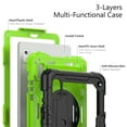 thumbnail image 3 of Dteck for Lenovo Tab M9 Case with Built-in Screen Protector, Heavy Duty Full Body Shockproof Shell Rugged Case with Rotating Stand Hand Shoulder Strap for Tab M9 TB-310FU 2023,Black + Green, 3 of 7