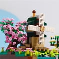 thumbnail image 2 of Four Season City, Street View, Sakura, Windmill Building Blocks, Fisherman's Cottage, Tree Assemble Bricks Toys For Kids/Boy/Children, 2 of 5