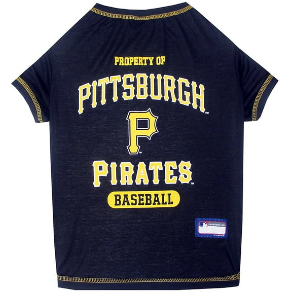 Pets First MLB Pittsburgh Pirates Tee Shirt for Dogs & Cats. Officially Licensed - Large