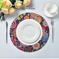 thumbnail image 4 of GZHJMY Paisley Elephant African Round Placemats, 4 Pack Table Mats for Kitchen Washable Non-Slip Place Mats Heat Resistant Place Mats for Kitchen Dining Table Decoration, 4 of 6