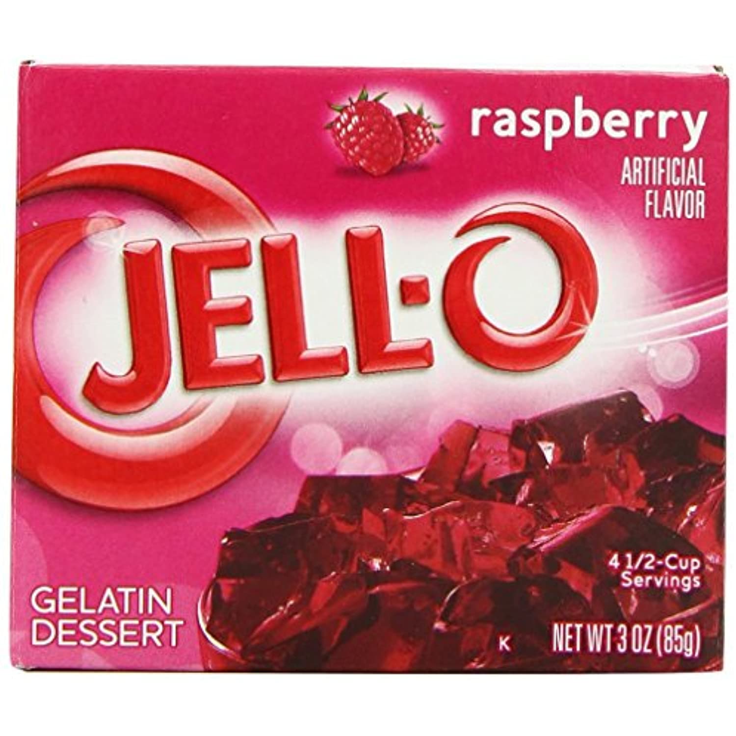 JellO Gelatin Dessert, Raspberry, 3Ounce (Pack 2)