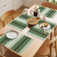 thumbnail image 5 of Forest Green Ombre Stripe Placemats Set of 4 Farmhouse Simple Striped Place Mats Indoor Wipeable Table Mats Washable Cloth Dining Table Placemats for Kitchen Holiday Party Home Decor 13x19 Inch, 5 of 9