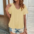 thumbnail image 5 of Outfmvch short sleeve shirts for women plain t shirts for women athletic shirts women womens shirts casual short sleeve shirts for women Tops Comfortable Breathable Short Sleeved T Shirt Yellow XL, 5 of 6