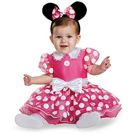 Disguise Baby Girls\' Pink Minnie Prestige Infant Costume, Pink, 6-12 Months