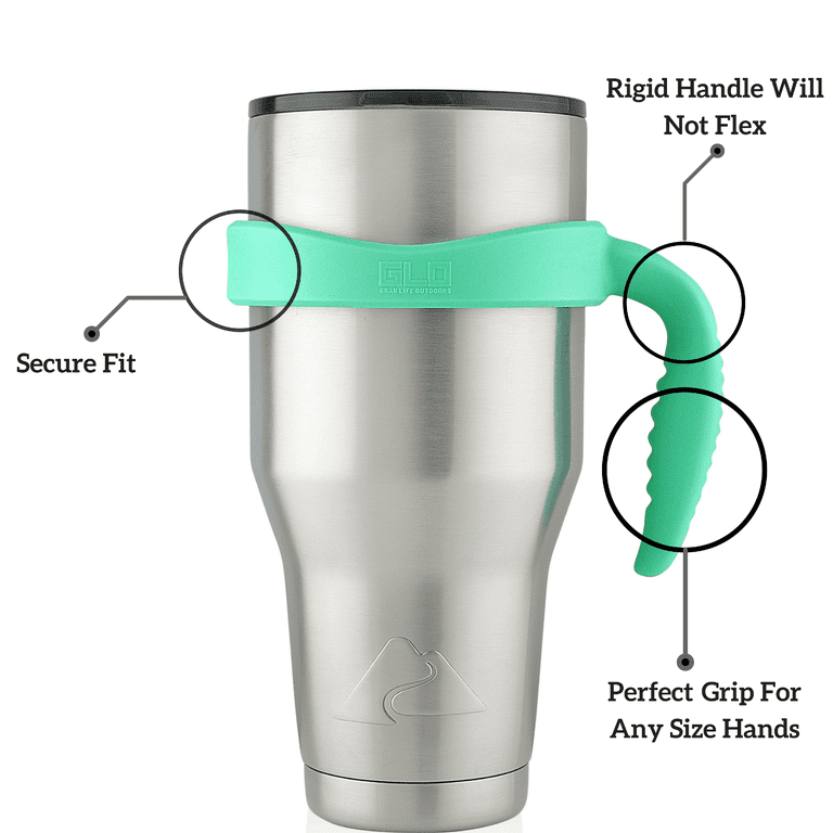 Grab Life Outdoors (glo) - Handle for 30 oz Tumbler - Fits Ozark Trail, Yeti Rambler and Most 30 oz Tumblers - Handle Only (Sea foam), Blue