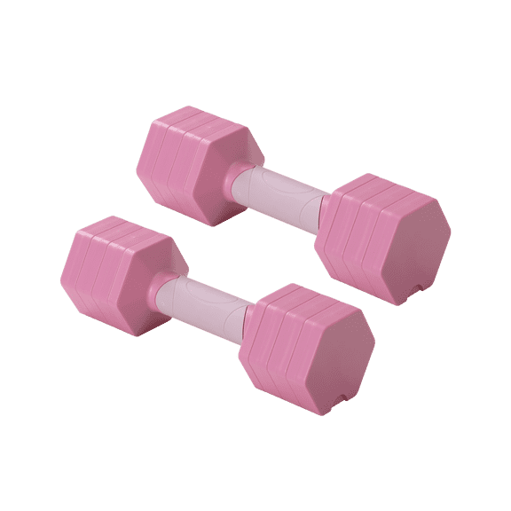 Adjustable Dumbbell Set with 10 Weight Levels, Non-Slip Handle, Quick Weight Adjustment System, Hardened Steel Plates, Compact Storage Design for Home Gym (pink-5lb-pair)