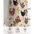 thumbnail image 6 of Farmhouse Rooster Sheer Curtains 84 Inch Length 2 Panels Set for Living Room/Bedroom, Vintage Watercolor Flowers Wood Grain Kitchen Curtains Grommet Semi-Sheer Curtains Window Treatments 52"x84"x2, 6 of 7