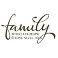 thumbnail image 2 of Family Where Life Begins Love Never Ends Wall Decals Quotes Vinyl Sticker,23x13-Inch, Choc Brown, 2 of 3