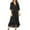 Black, variant on Cavosen Long Dresses for Women Formal Black Sequin Elegant Half Sleeve Party Dress V-Neck Drawstring Waist Ankle Length Maxi Dress Flowy Irregular Hem Solid Bodycon Wrap Wedding Guest Dress