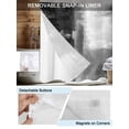 thumbnail image 3 of No Hook Cloth Fabric Shower Curtain with Snap in Liner, Grey Waterproof Shower Curtains Set with See Through Top Window, Modern Oil Painted Art Abstract Geometric Bath Curtains Shower 48"x72", 3 of 6