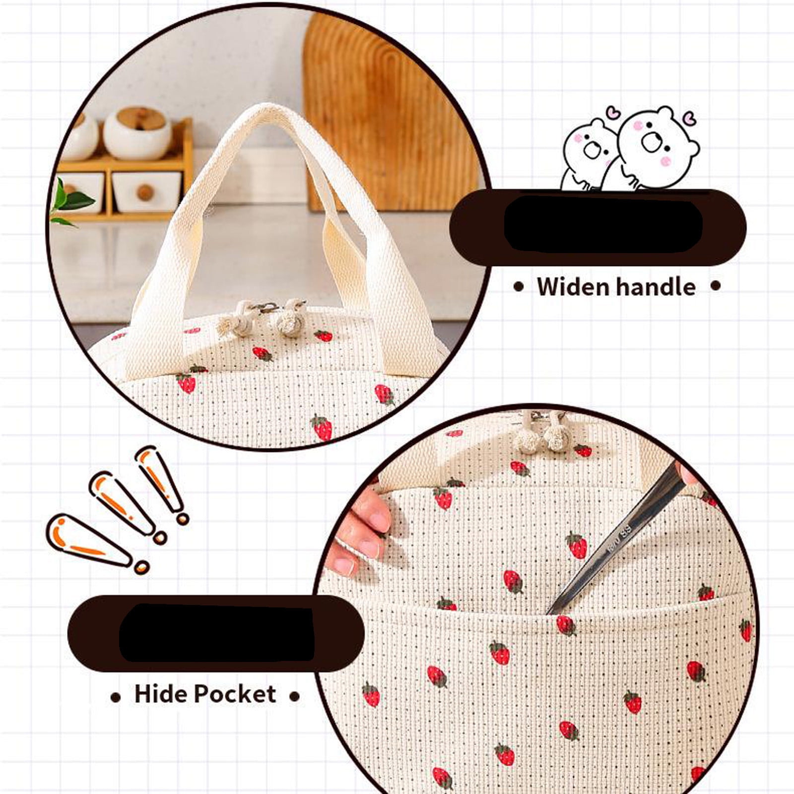 Sac Isotherme Repas Beige - Lunch Bag Étanche Réutilisable Pour Bureau, Étudiant, Pique-Nique