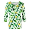 thumbnail image 5 of Uootdi St Patricks Day 3/4 Sleeve Shirt for Women Plus Size Funny Cute Saints Patrick's Tops Irish Shamrocks Printed Outfit Gift, 5 of 6