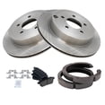thumbnail image 2 of TRQ Rear Brake Pad & Rotor Kit Brake Pads Brake Rotor Parking Brake Shoe Set Ceramic Fits Select 2007-2010 Ford Edge Lincoln MKX, 2 of 6